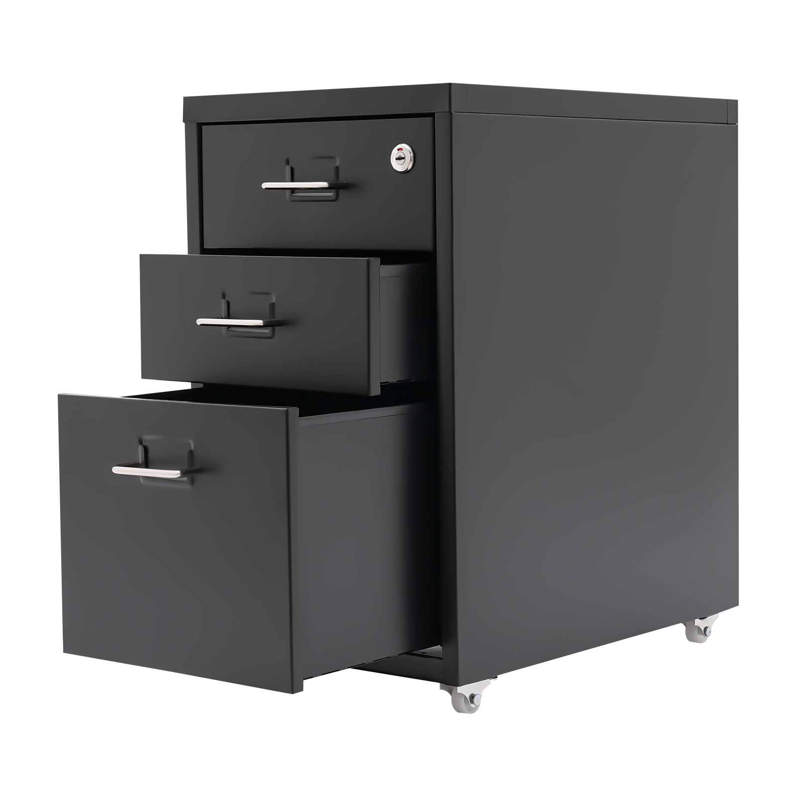 Lockable Vertical File Cabinet Metal Mobile File Cabinet Under Desk Office Home