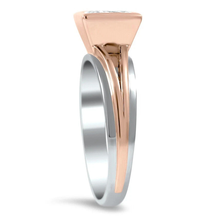 2.30 Ct Lab-Created Princess Cut Diamond Engagement Ring 14K White Gold Plated