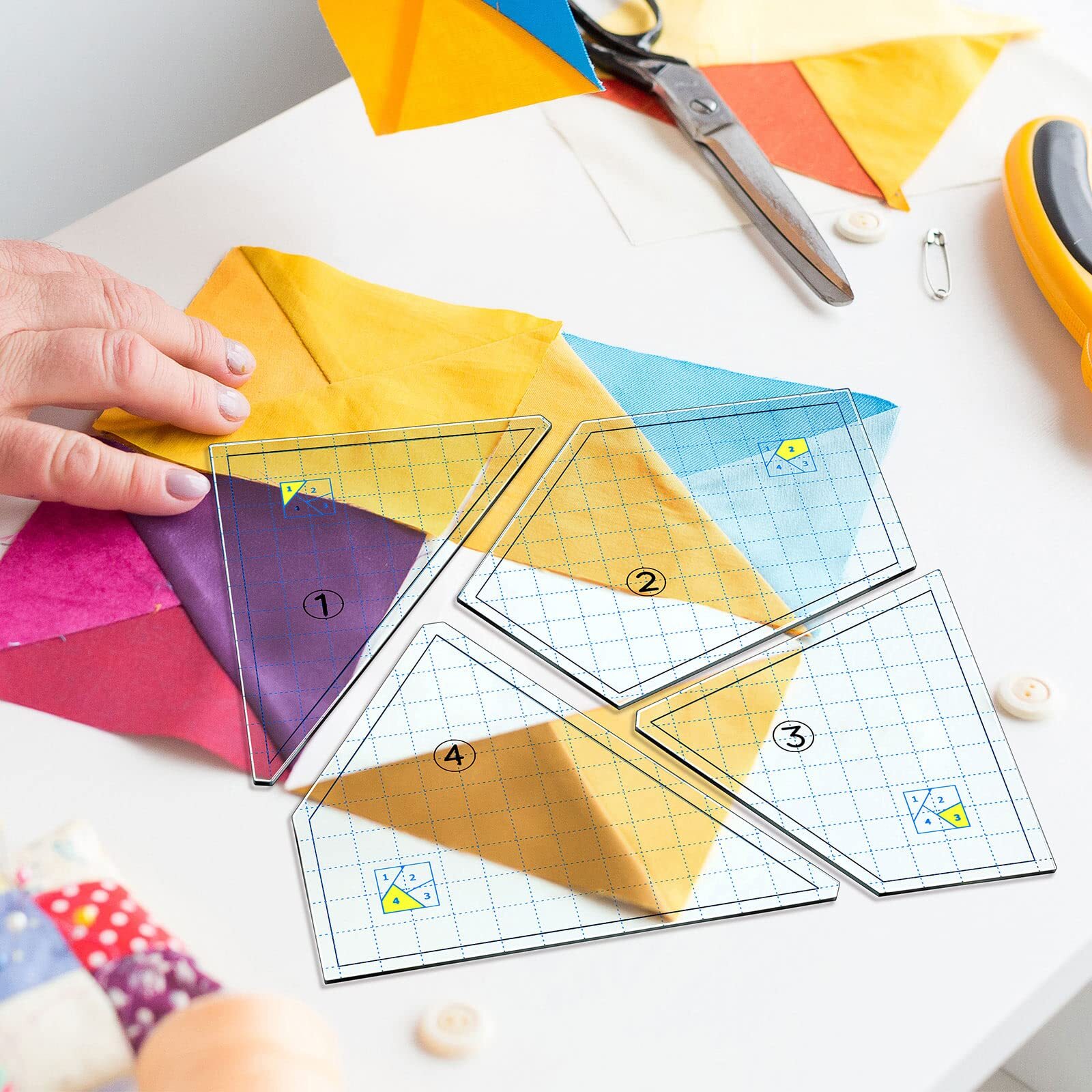Quilting Templates Set Acrylic Cutting Stencils DIY Hand Patchwork Sewing