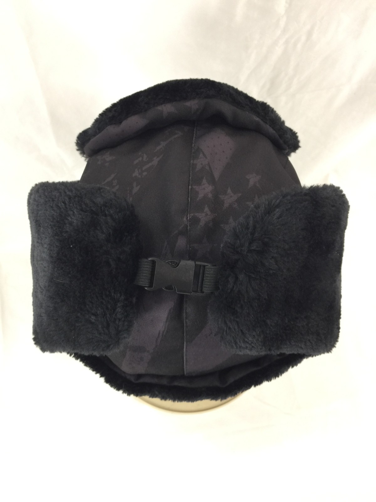Salt Armour SA Trapper Hat Fur Lined Black Blackout American Flag One Size