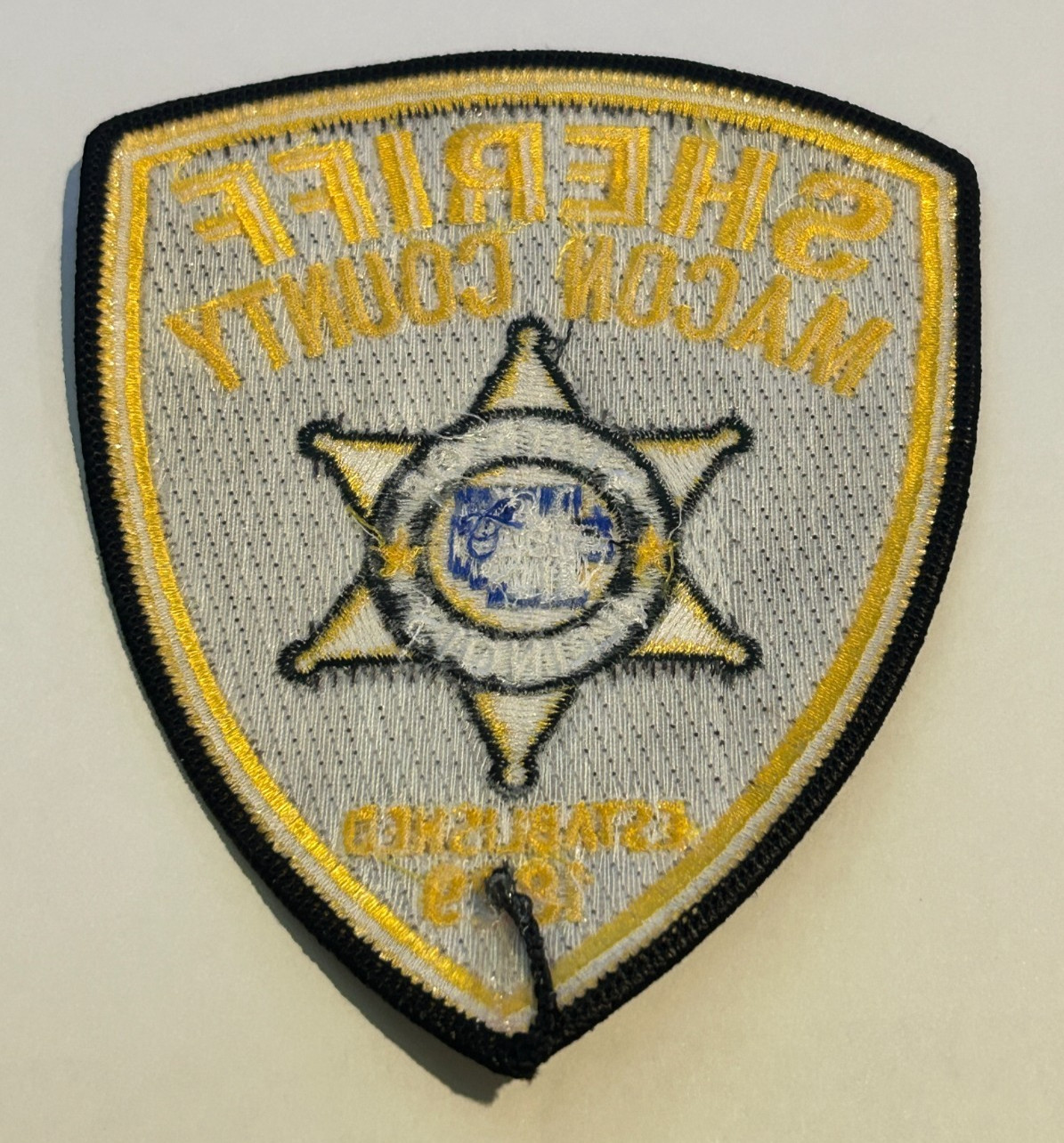 Macon County Illinois Sheriff Black Border Patch Unused