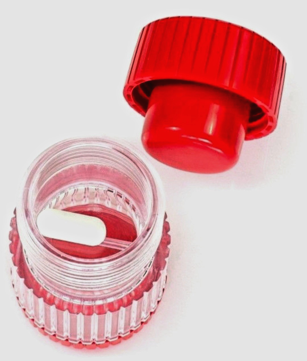 2‑Pack Pill Crusher Grinder – Easy Twist Tablet Crusher w/ Storage – Red