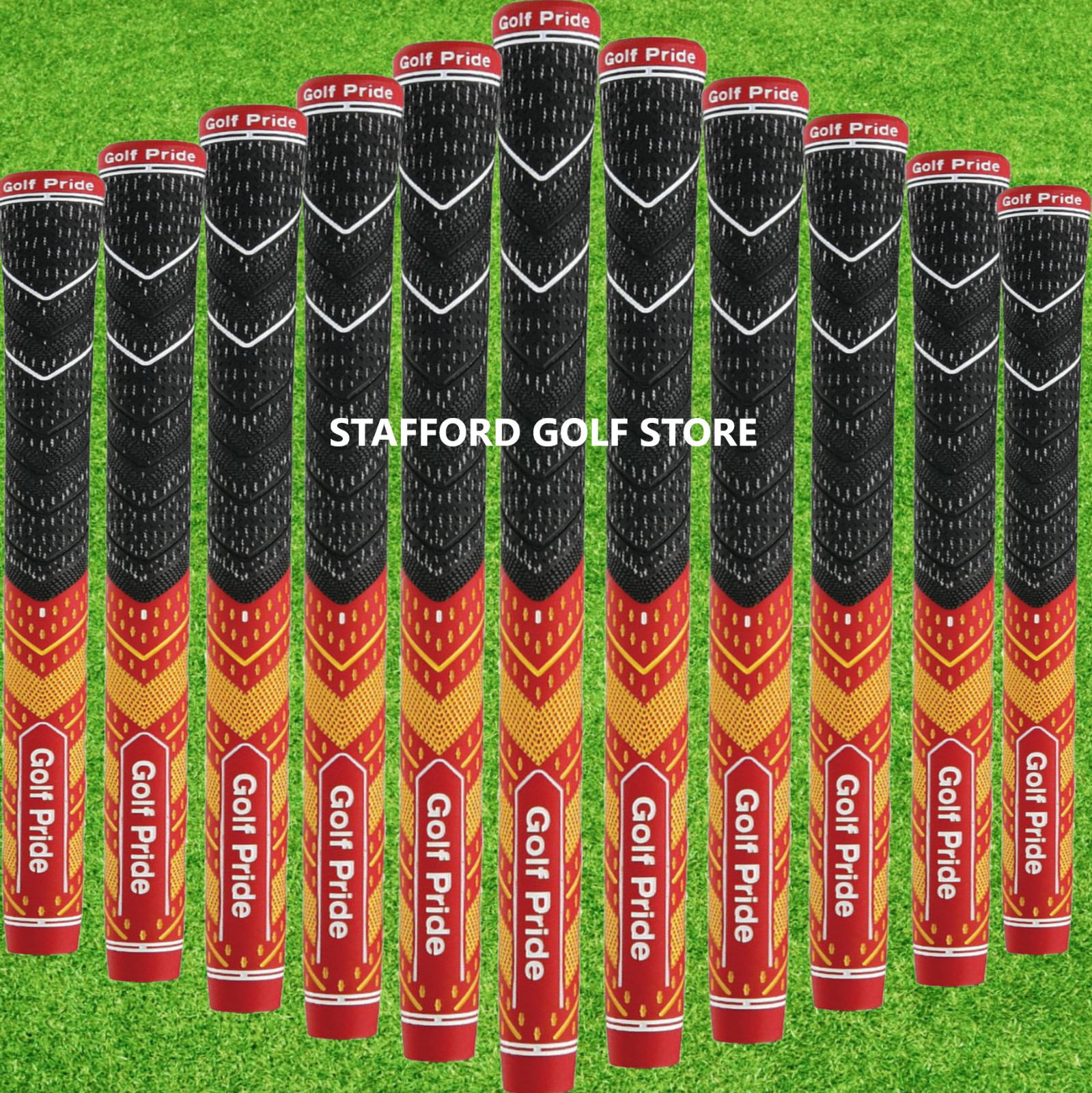 New Golf Pride MCC Plus 4 Teams Grips Red/Yellow Standard Midsize CORE .60 Round