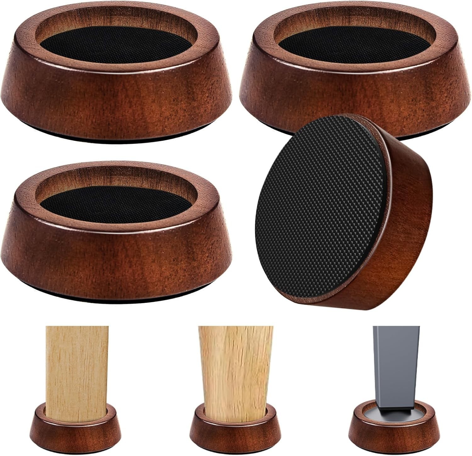 Bed Risers Wood Blocks 1/2/3 Inch Circle Furniture Height Extenders Lifts for