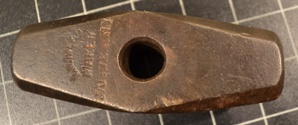 L. V. MEAD - 370 AVE. A, NYC - 3 1/2# - DRILLING  HAMMER HEAD - RARE - VERY GOOD