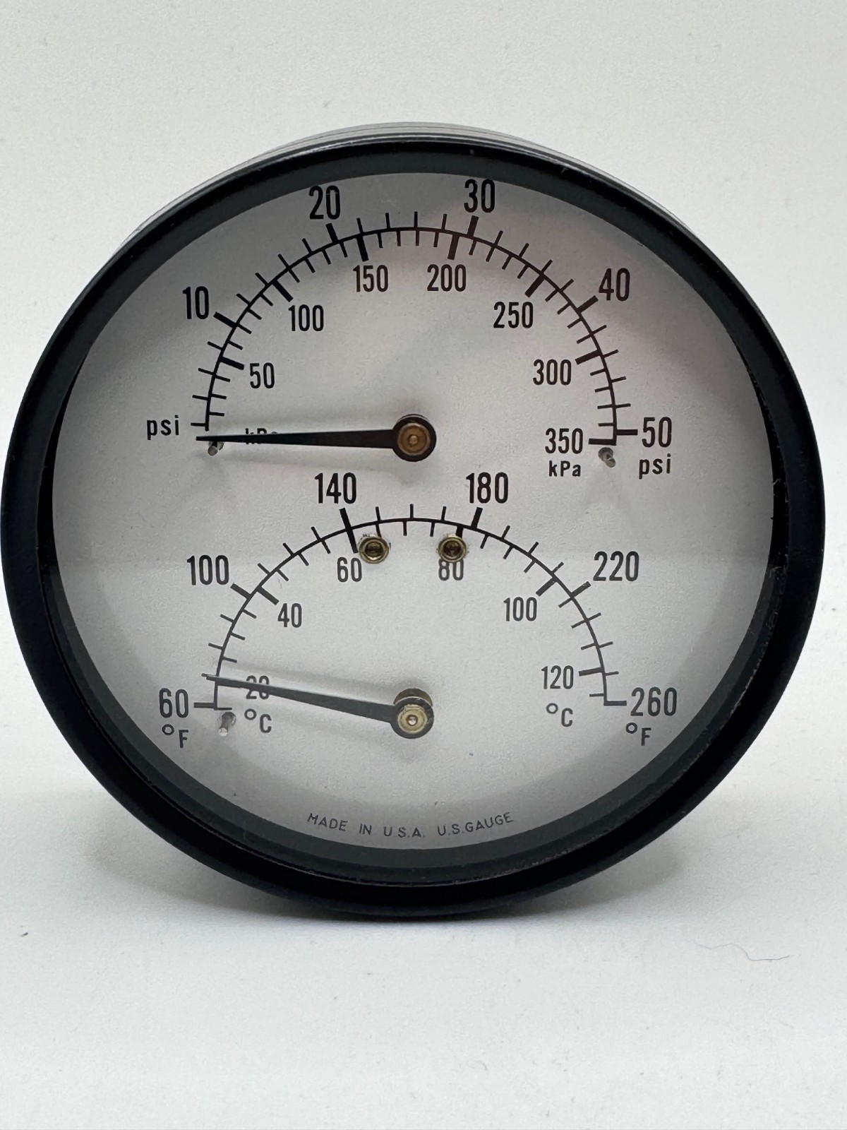 Ametek PT1088 Combo Pressure & Temperature Gauge 50-260, 1/2” ANTP LBM 3 1/2”