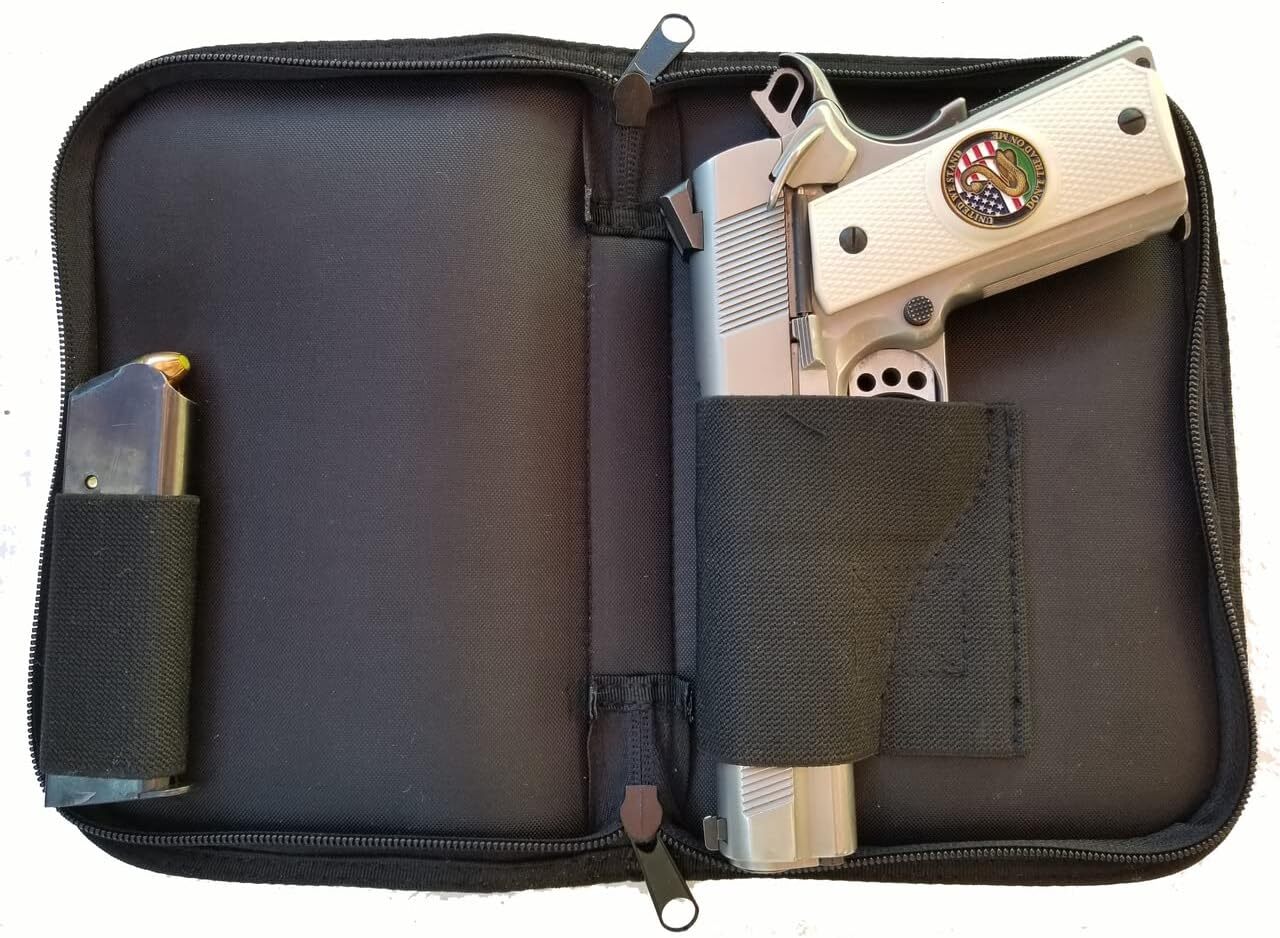 Faux Leather and Canvas Lockable Bible-Themed Case for Compact and Subcompacts
