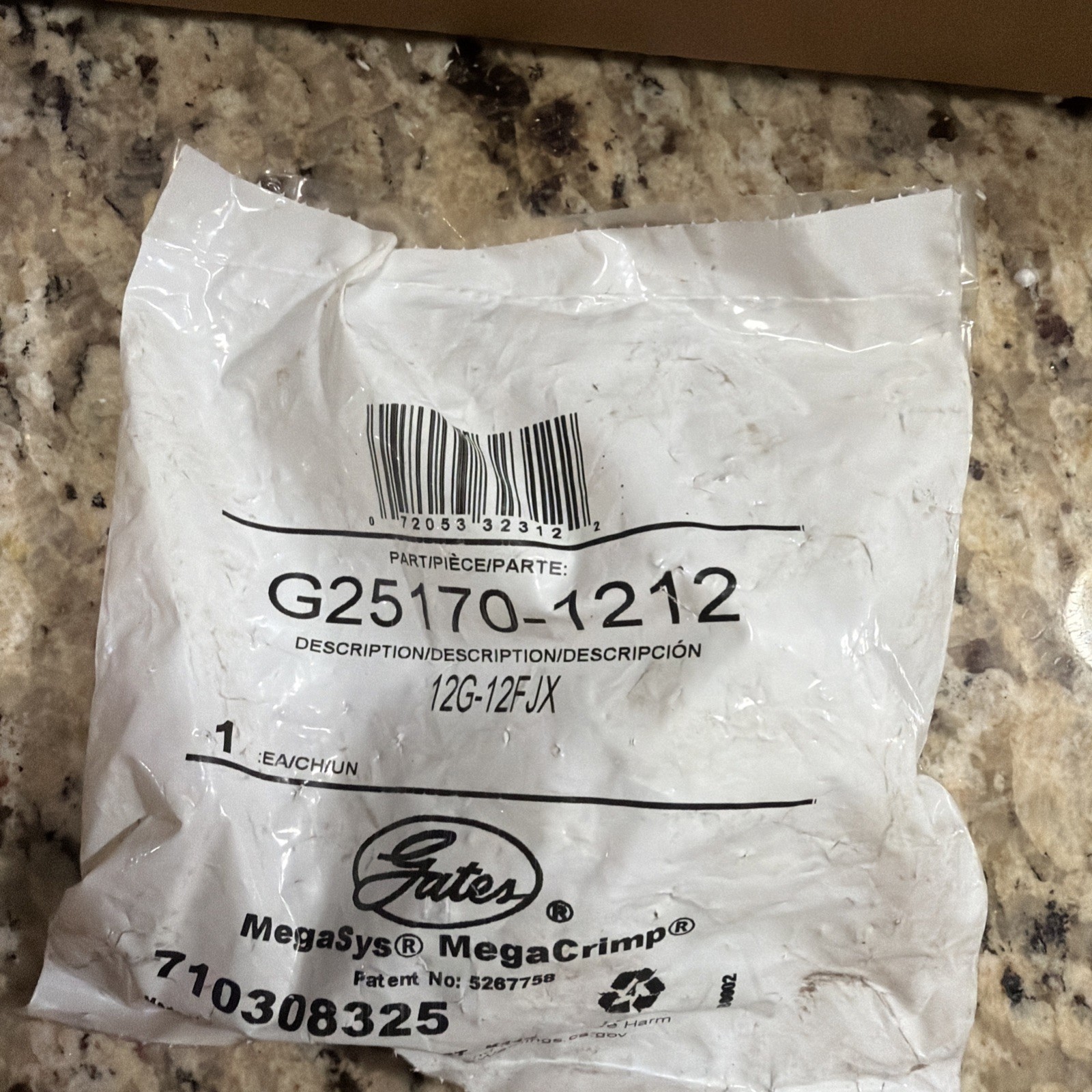 Gates 12G-12FJX Female Hydraulic Hose Coupling, G25170-1212, 25170 1212 NEW