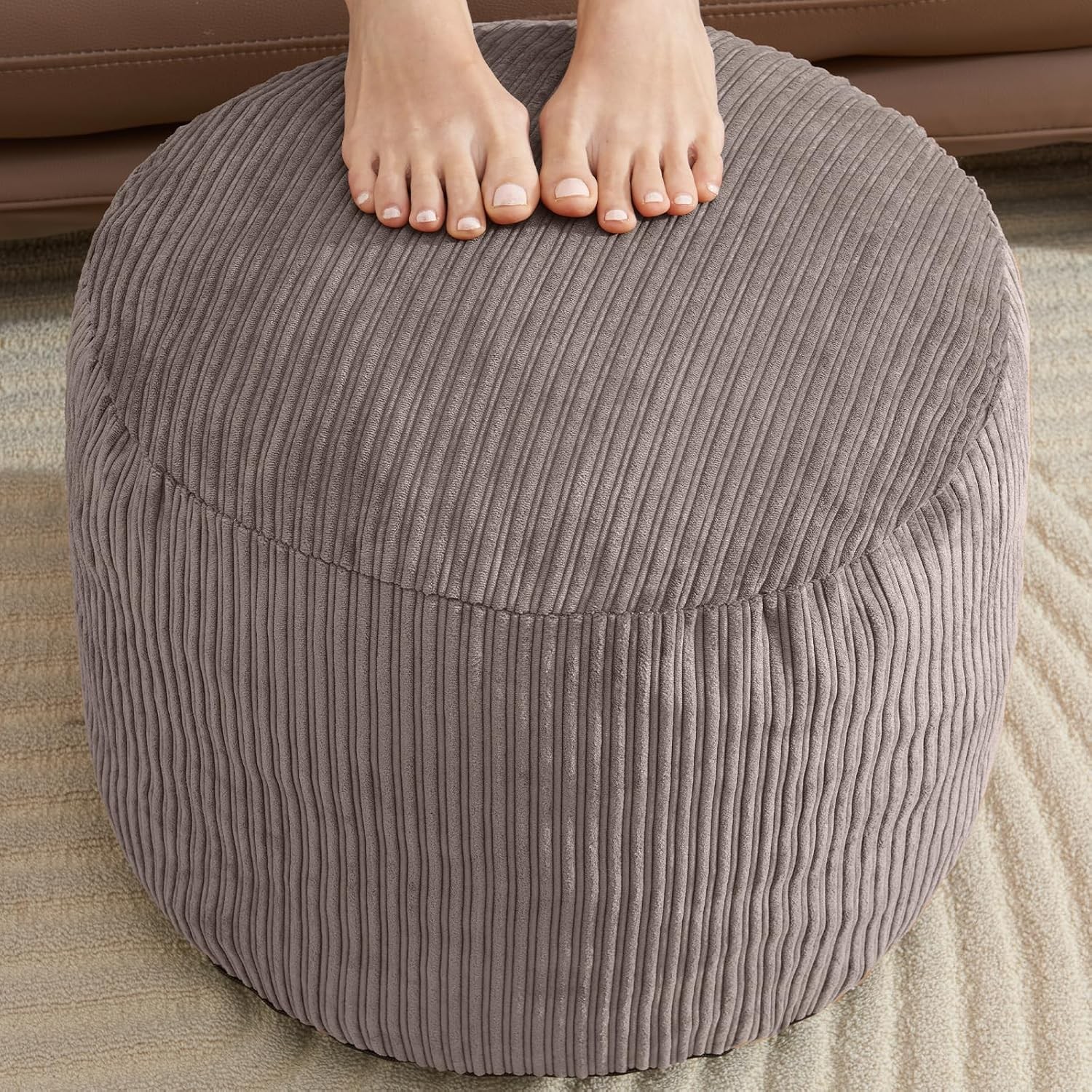 Pouf Ottoman Foot Stools Ottoman W/ Foam Small Corduroy Ottomans Living Room