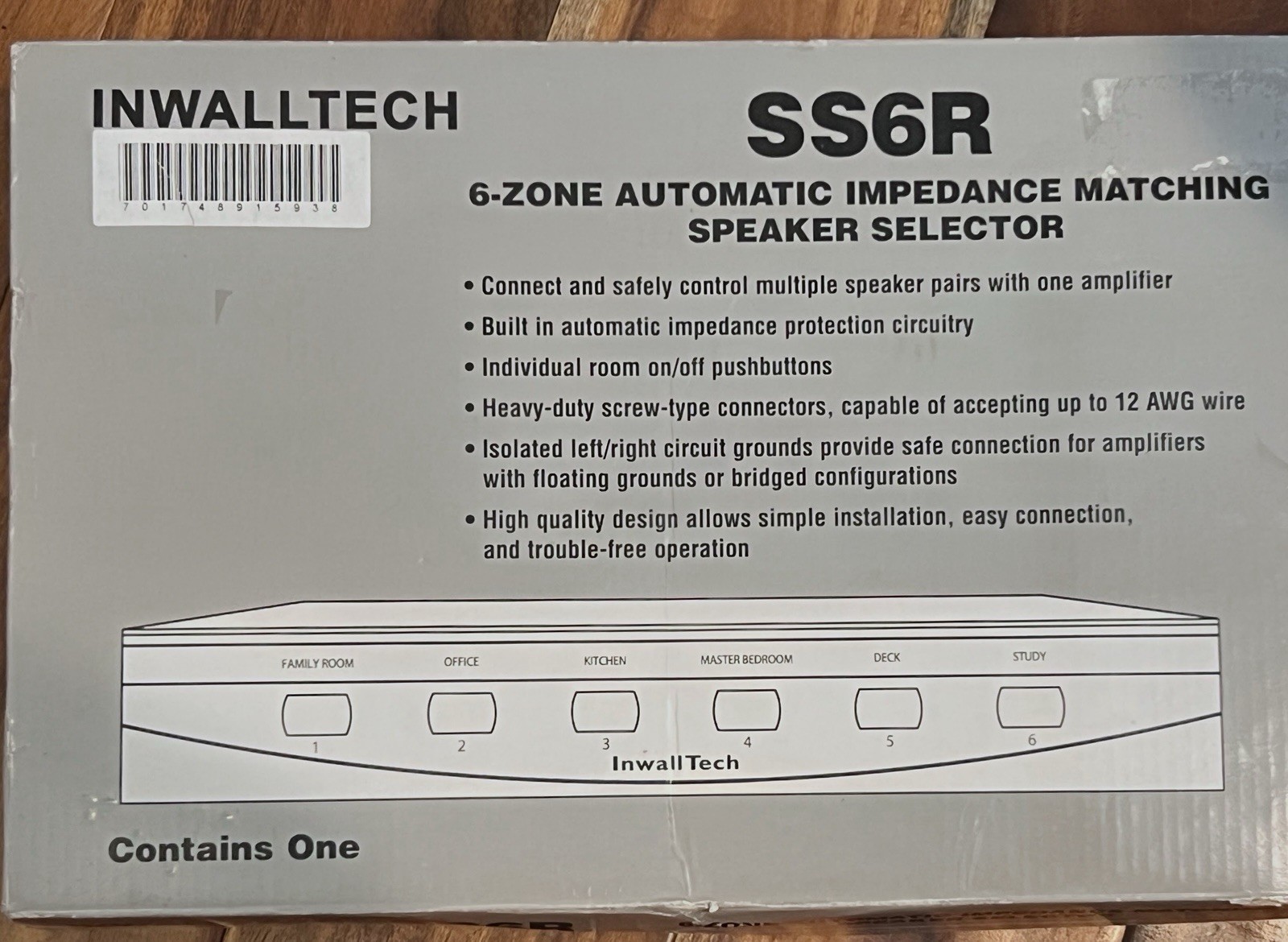 Inwalltech SS6R - Impedance Matching 6 Pair Speaker Selector