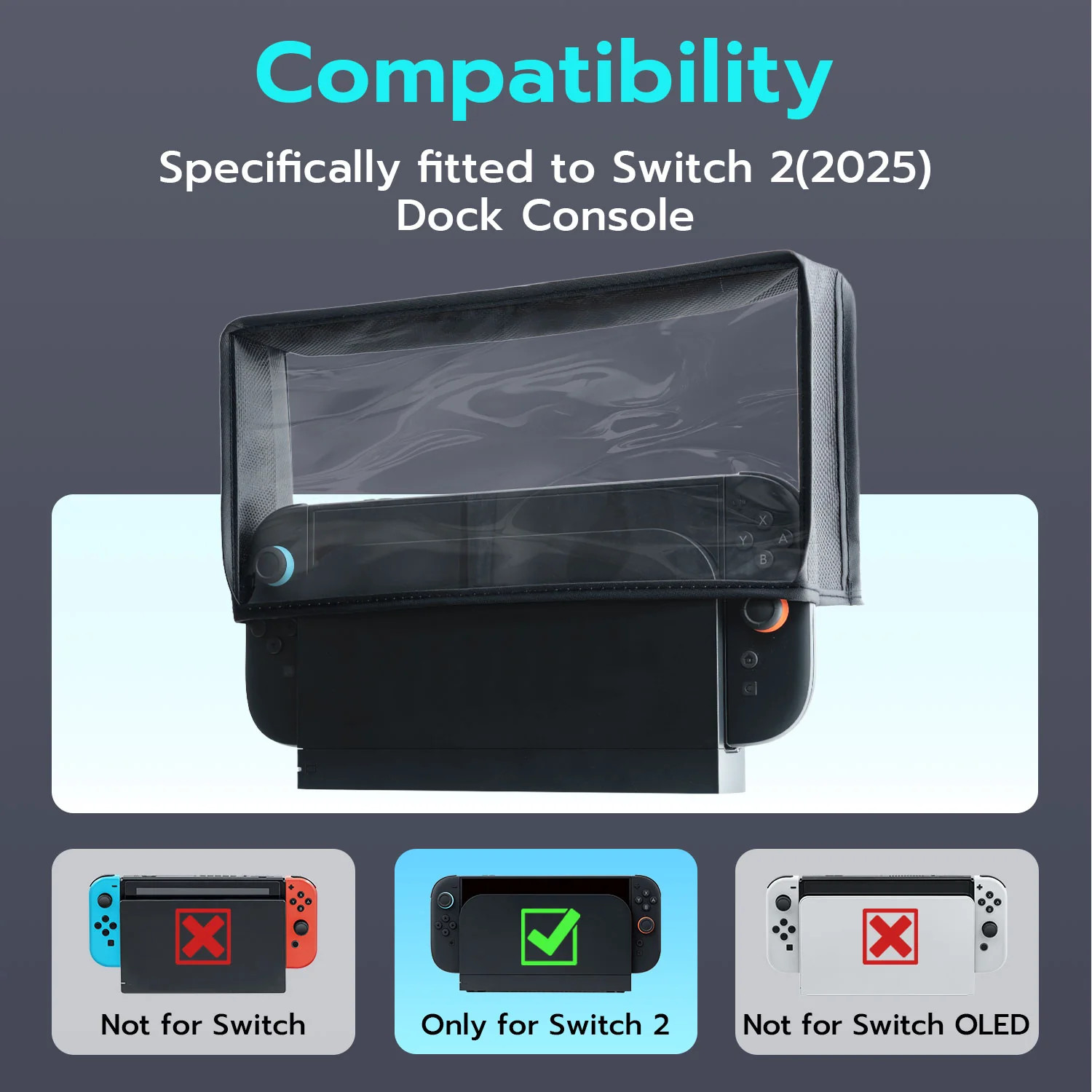 Transparent Protective Dust Cover for Nintendo Switch 2
