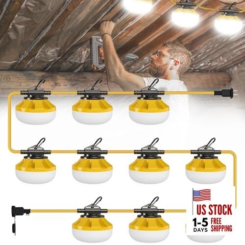 Construction String Lights: 100W Led Construction String Lights with 10 100FT