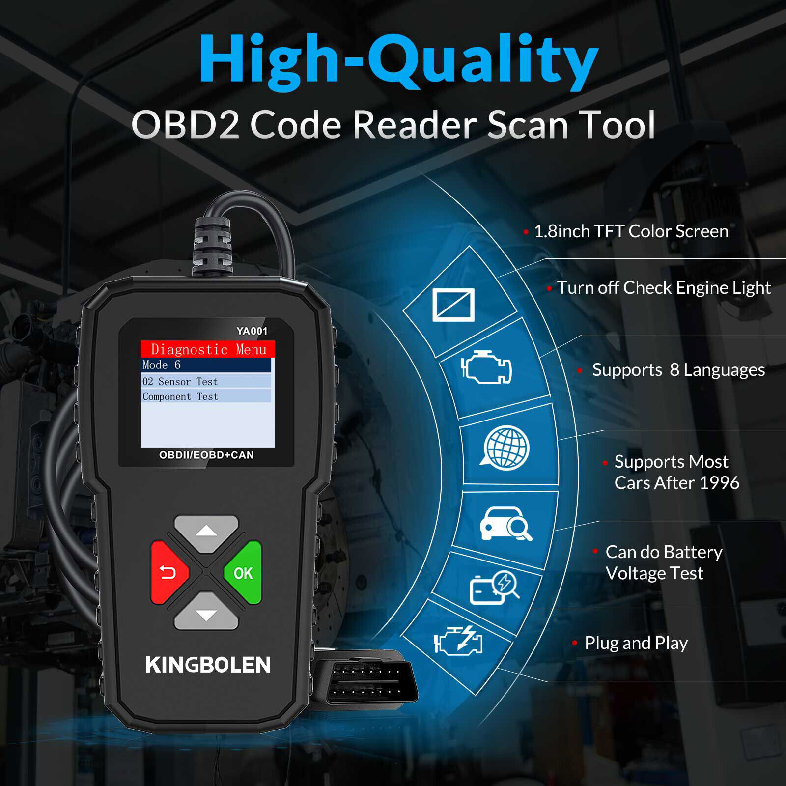 Automotive Car OBD2 Scanner OBD Code Reader Check Engine Fault Diagnostic Tool