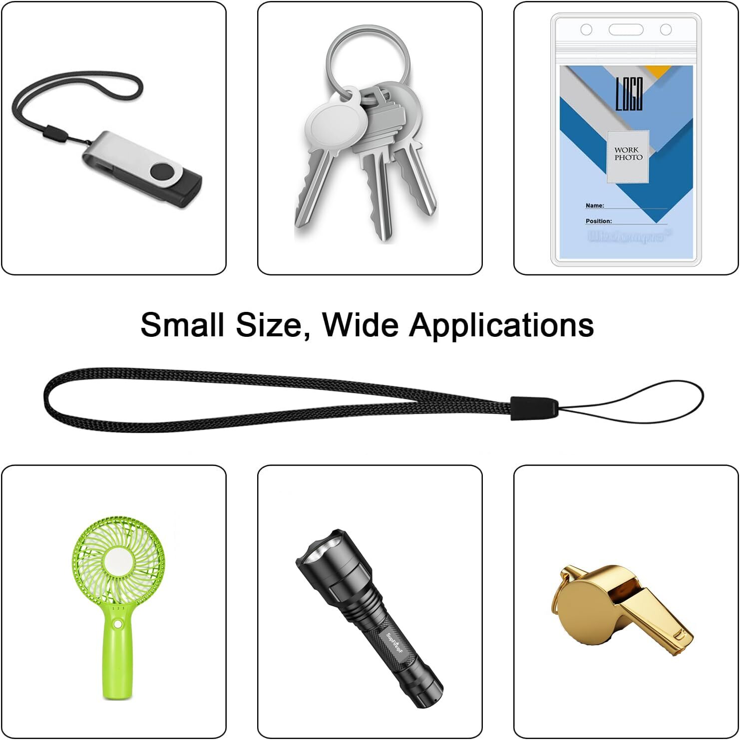 80 Pack 7 Inch Wrist Lanyard Strap String for USB Flash Drives Keys Keychains