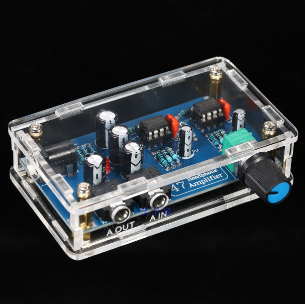 Headphone Amplifier Board Kits DIY Amplifier Module with Case for 47 Accessories