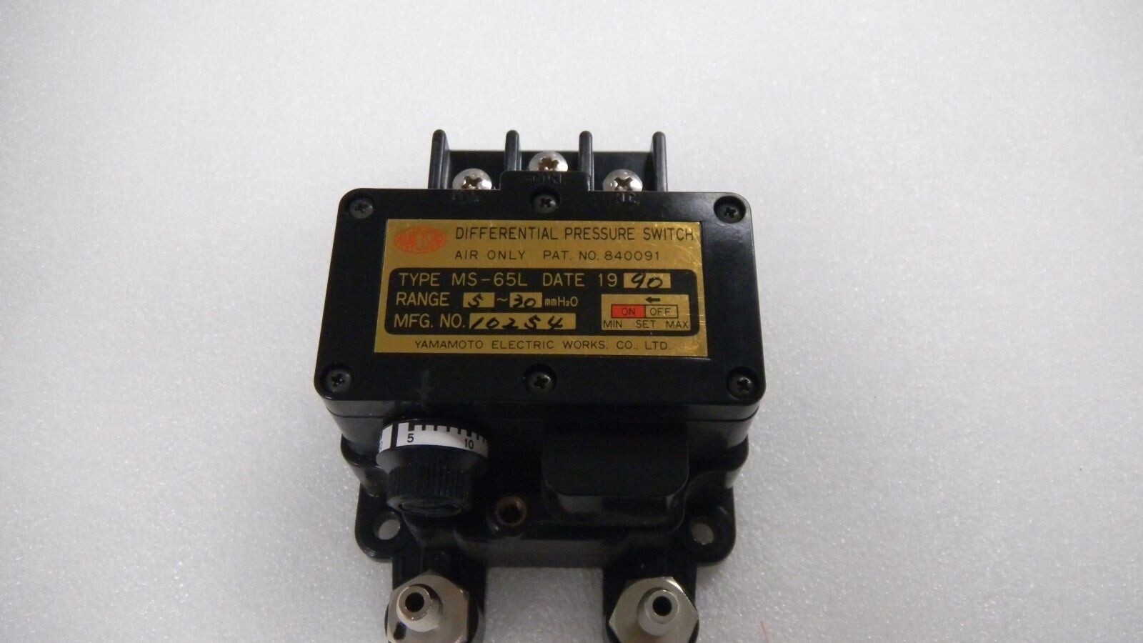 Yamamoto MS-65L Differential Pressure Switch Range 5-30 - Lot of 3