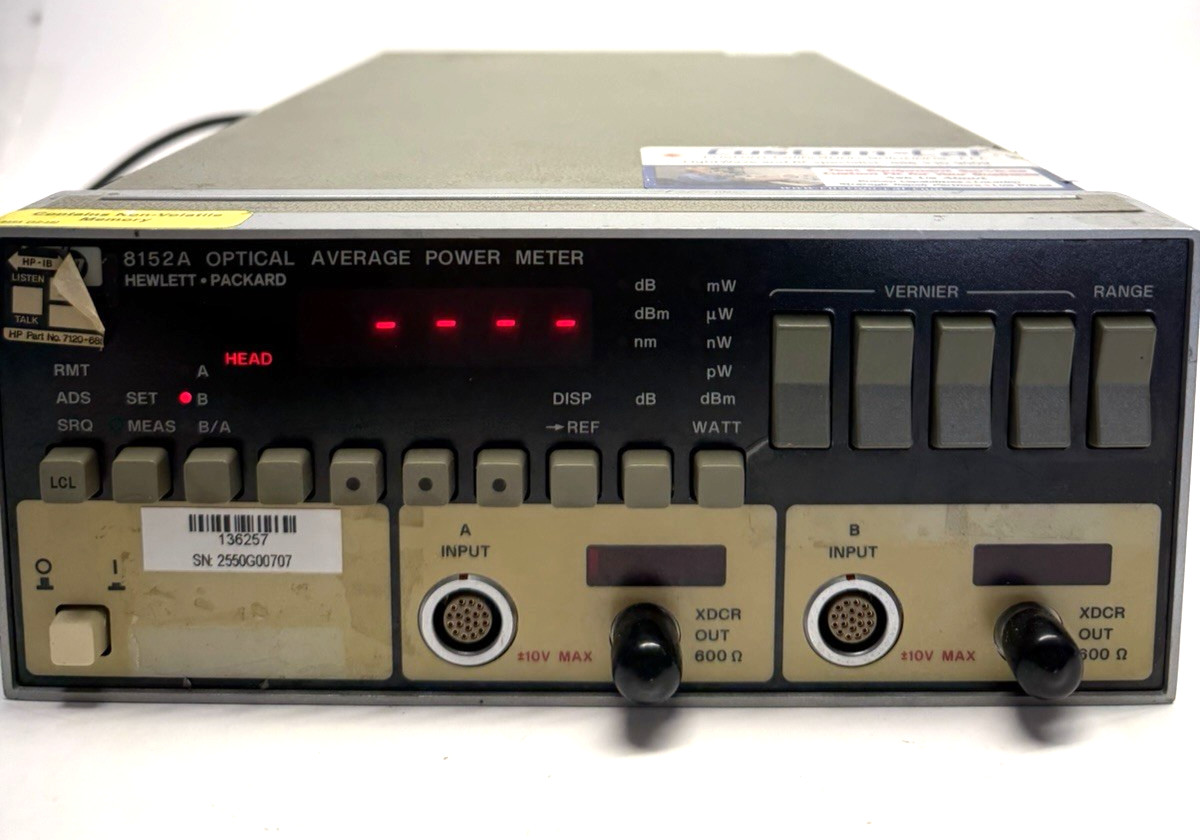 HP 8152A Optical Average Power Meter - Power tested, functions untested