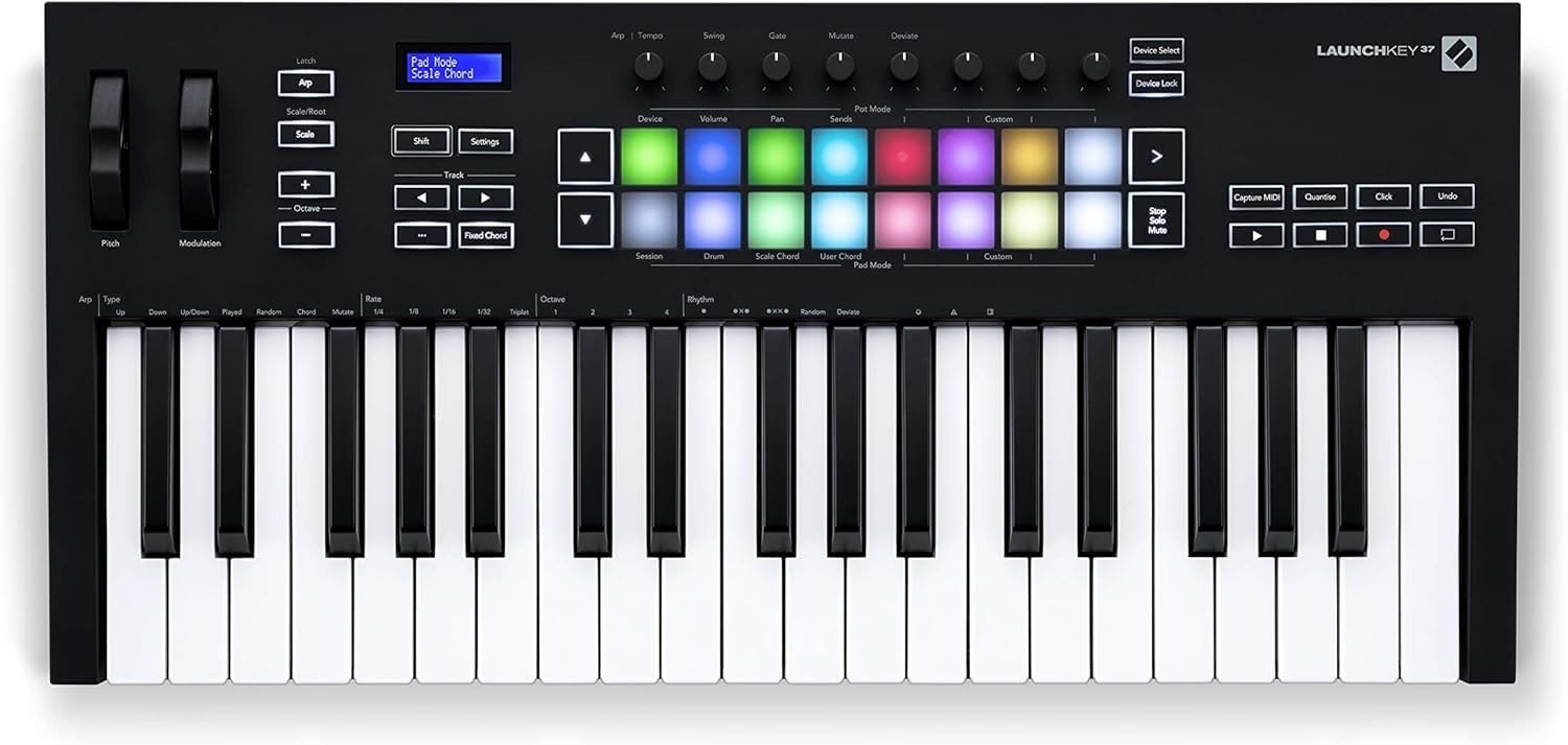 Novation Launchkey 37 [MK3] MIDI Keyboard Controller - 37 Keys, Black