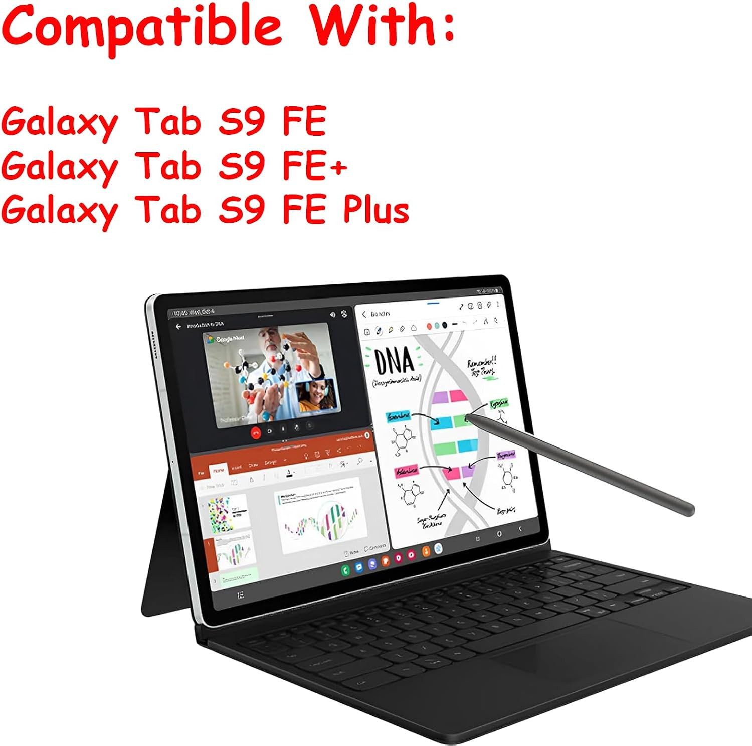 2 Pcs Galaxy Tab S9 FE S Pen for Samsung Galaxy Tab S9 FE / S9 FE+ Replacement P