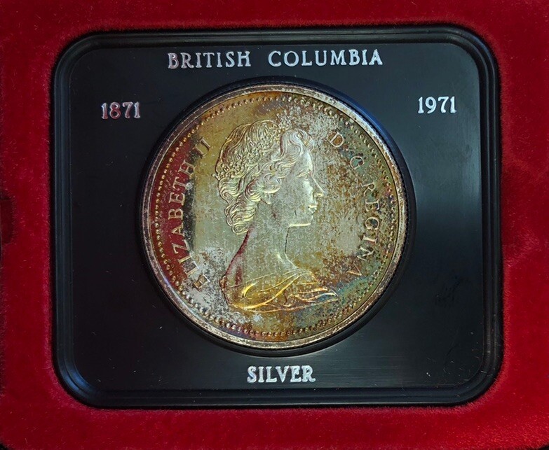 1971 Canada Proof Silver Dollar - Beautiful Toning Toner Queen Elizabeth II