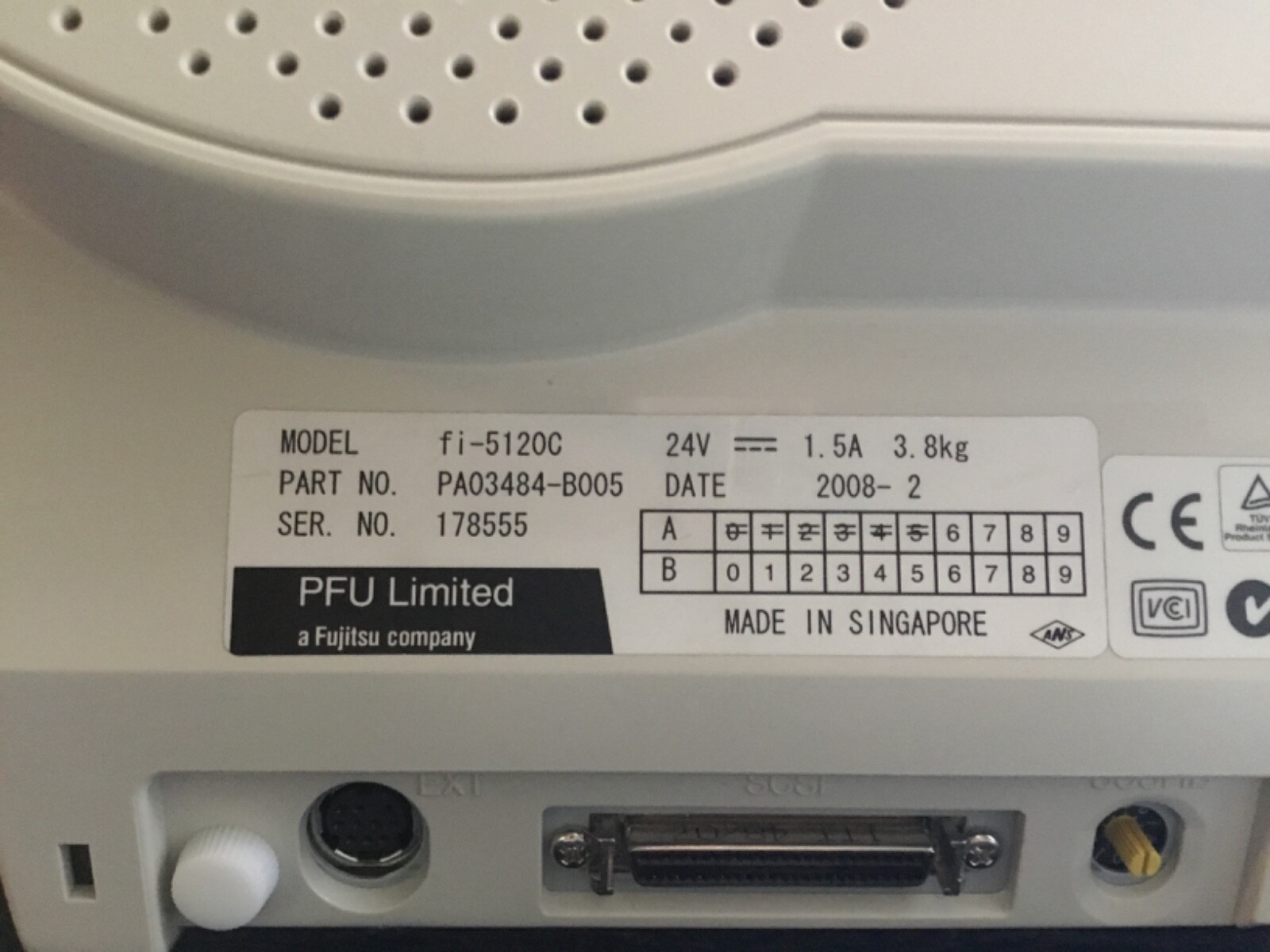FuJitsu Fi-5120C Duplex Color Document Scanner with Power Adapter