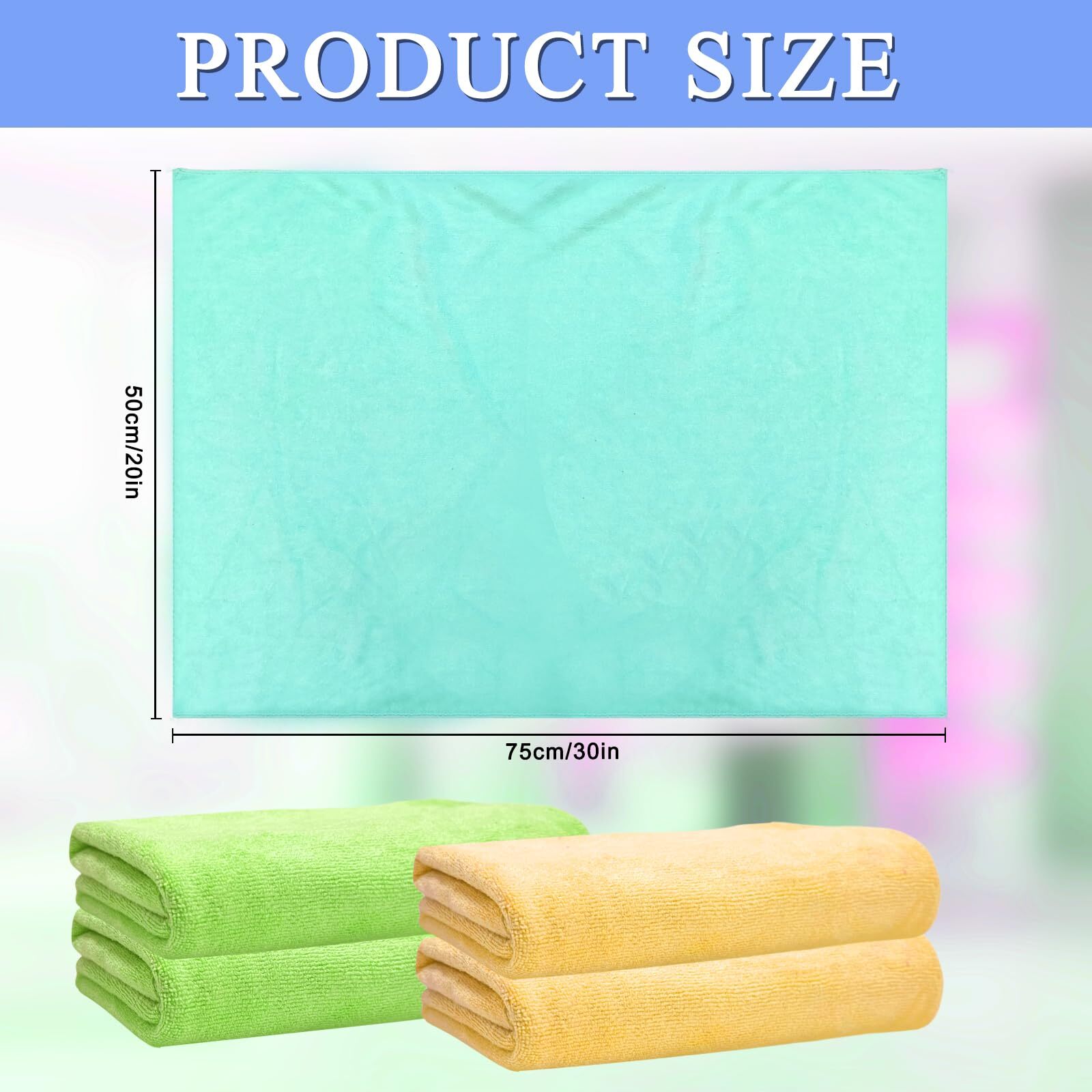 6 Pcs Extra Large Microfiber Cleaning Cloth 20" X 30" Washable Reusable Large Fl