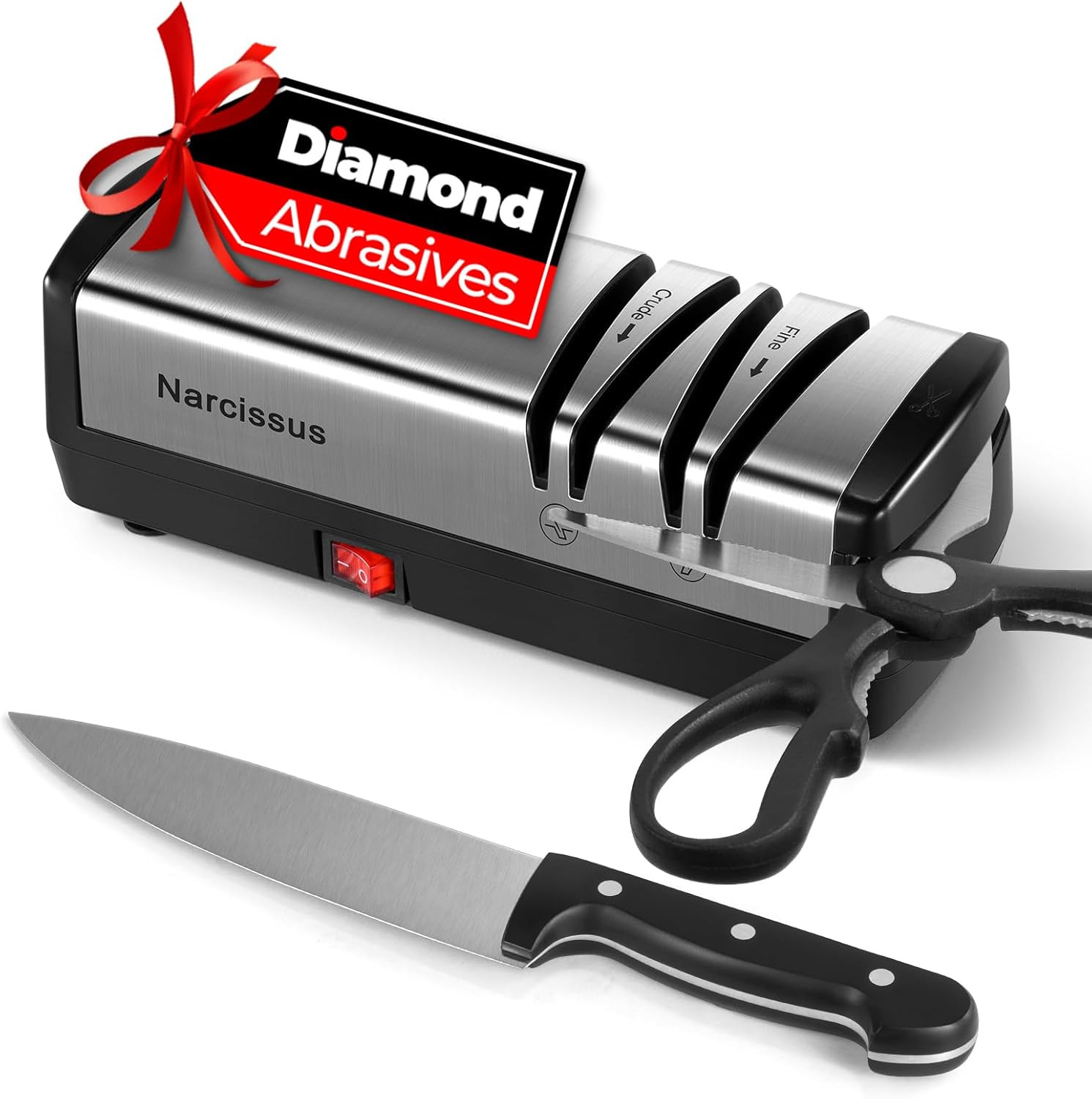 Knife Sharpener, Diamond Abrasives Electric Knife Sharpener for Stainless Steel