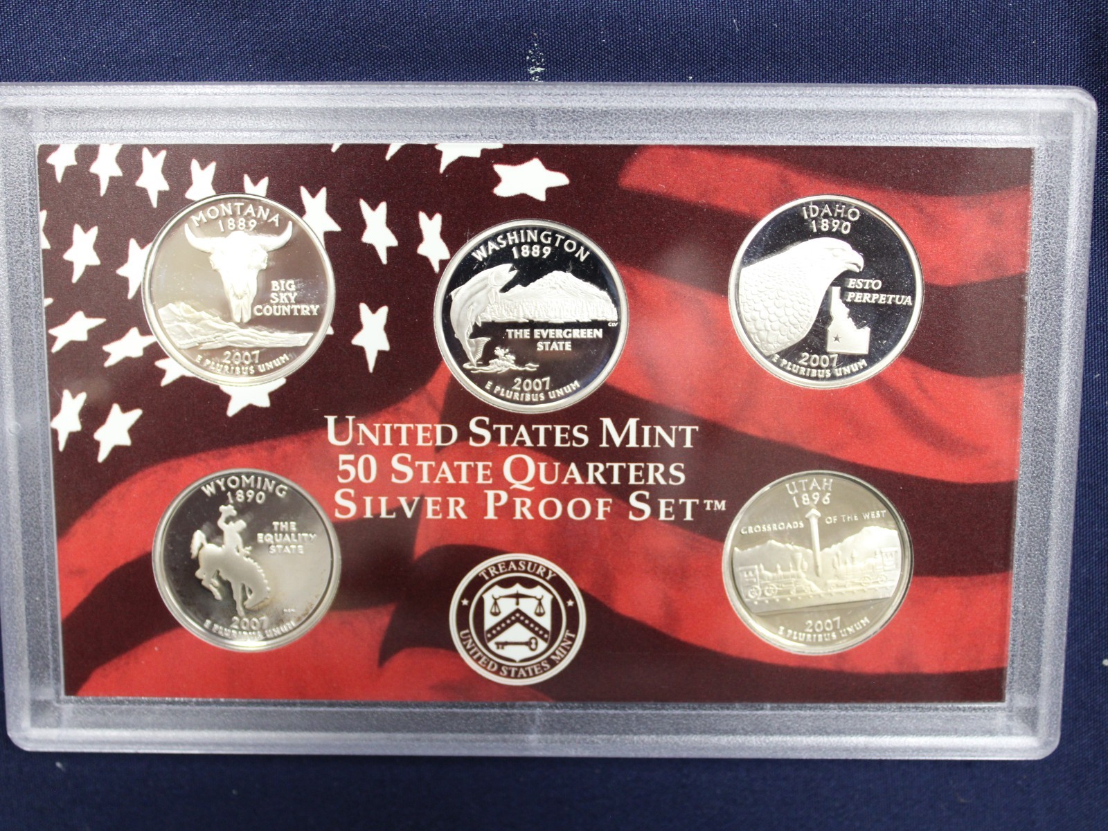 2007 United States Mint Silver Proof Set S Mint $1 w/ Box & COA