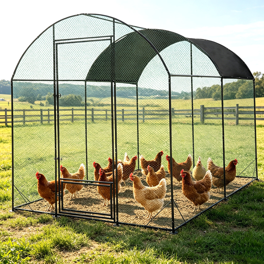 XL High Chicken Coop Walk-in Chicken Run Cages Hutch Waterproof Dome Roof Cover