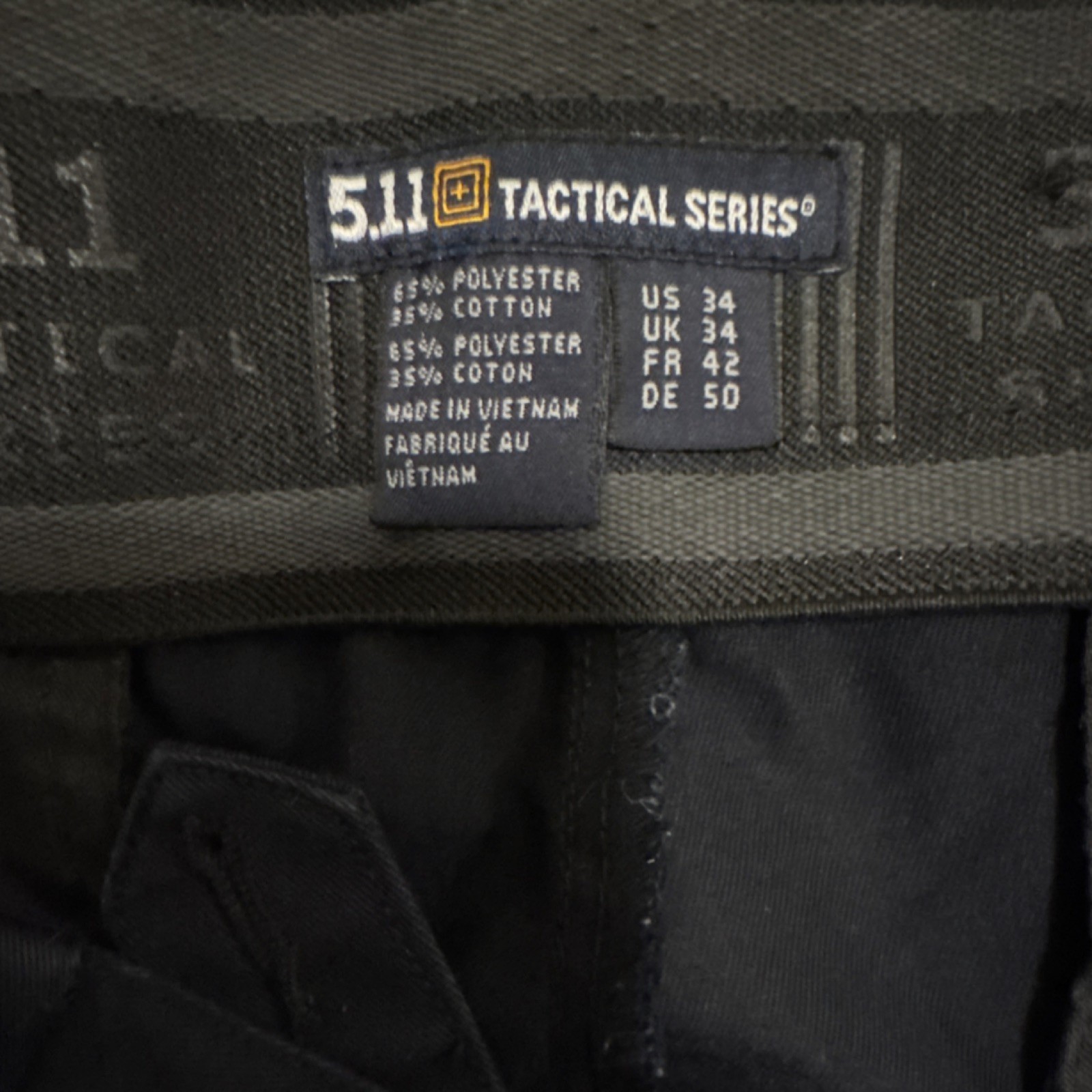 5.11 Tactical Men's Black Cargo Pants 65% Polyester 35% Cotton US 34 Navy Blue