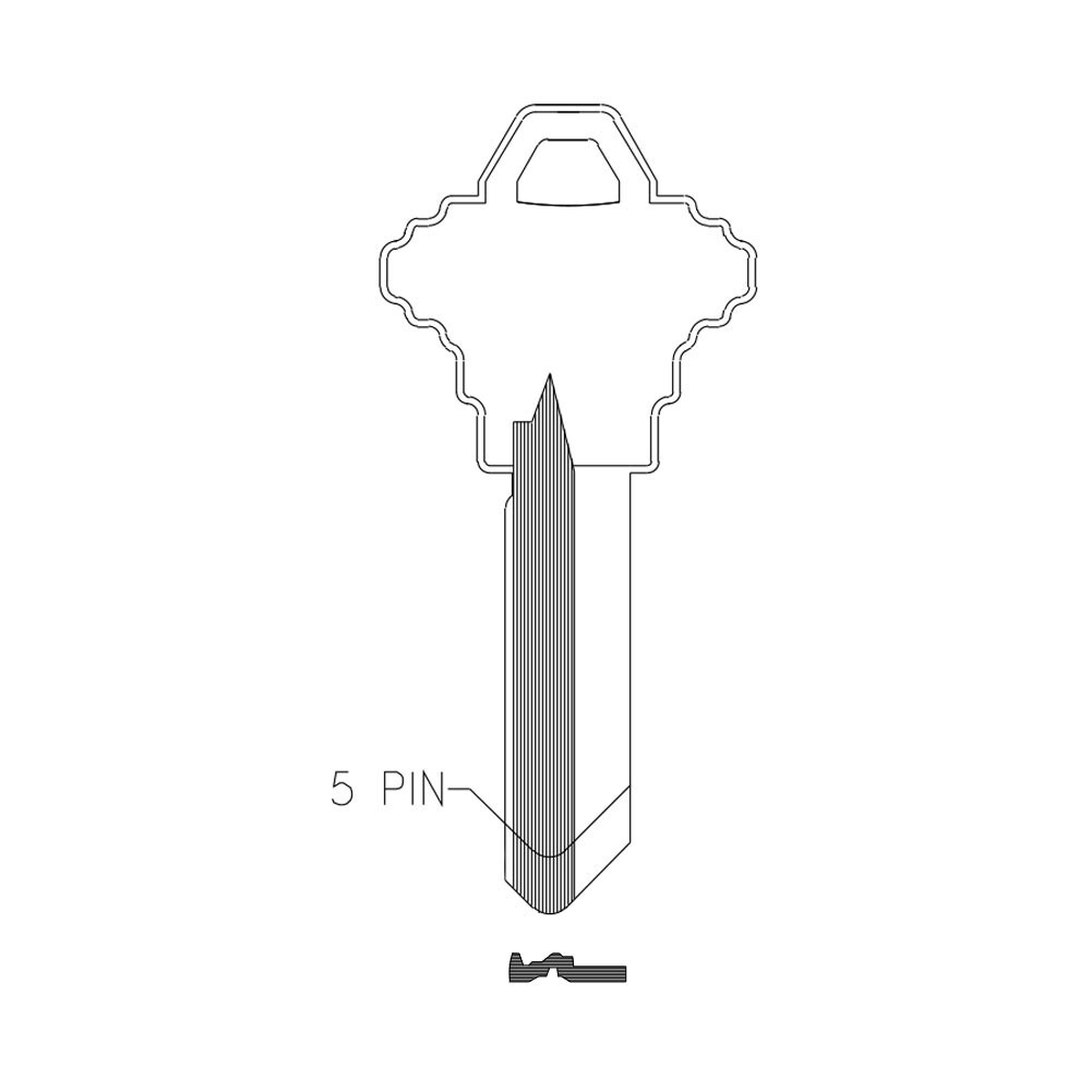 1145EF Key Blank – Nickel