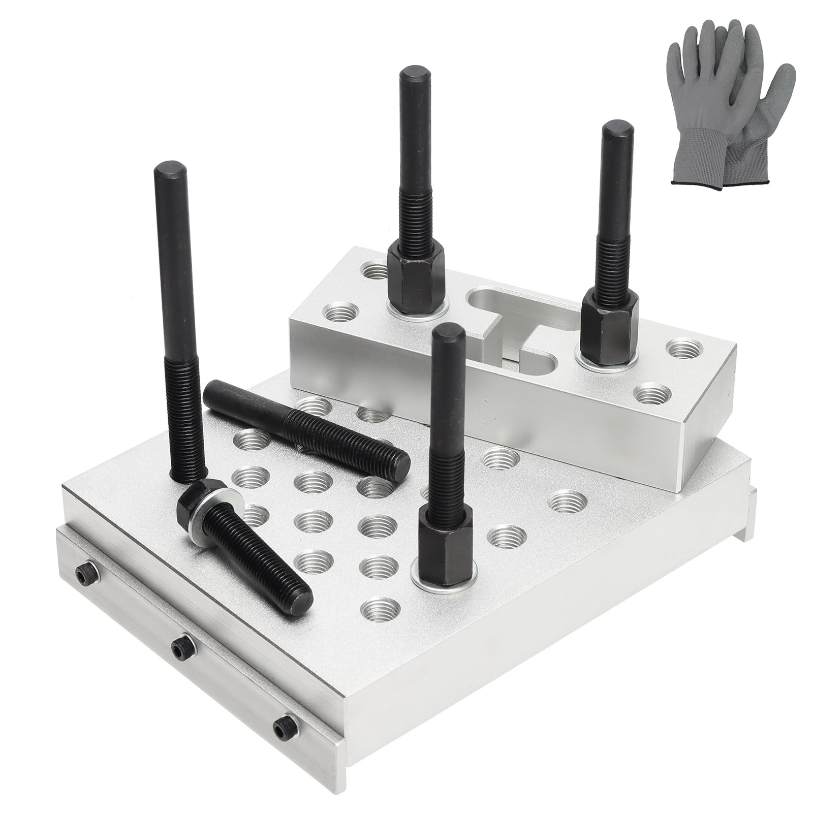 ReluxGo Universal Drill Press Support Block Plate Tool Set Kit, 30 Ton silver