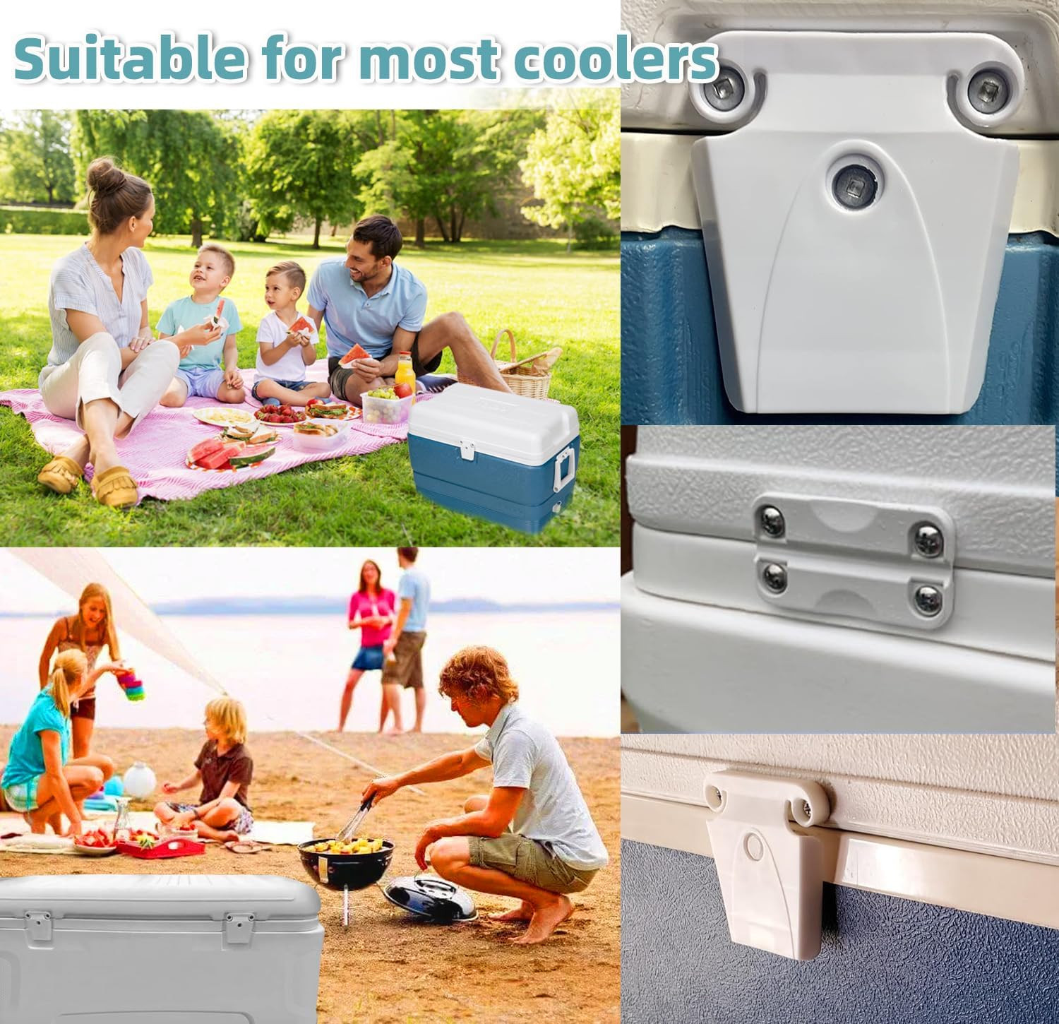 Cooler Hinge and Latch Replacement Kit for Igloo,Repair and Replace Cooler Compo
