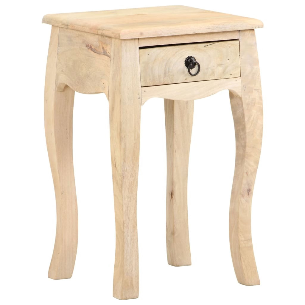 Bed Cabinet Brown Solid mango wood Compact Bedside Table Square
