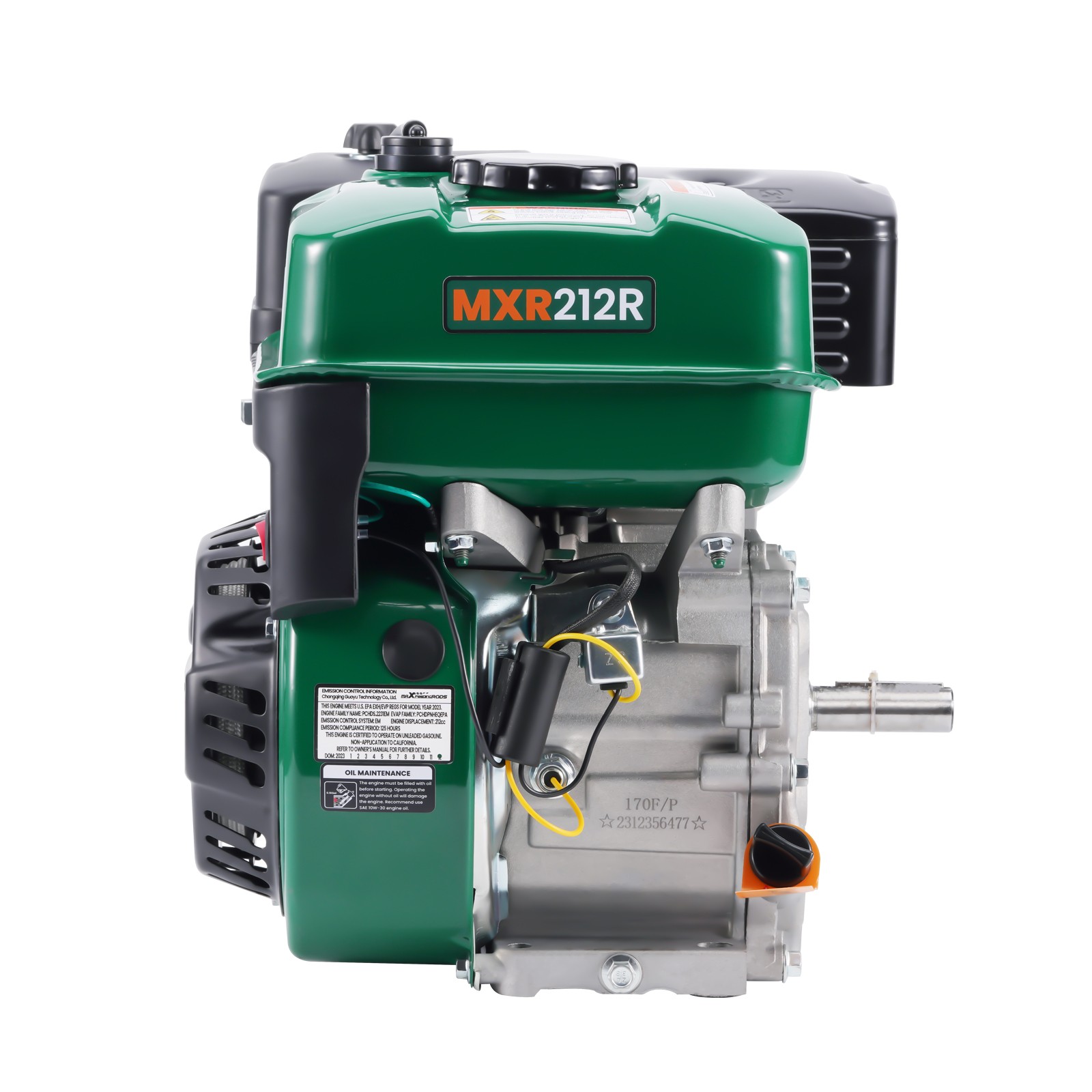 212cc 4-Stroke 7HP Gas Engine Motor Recoil Start Horizontal Go Kart Compressors
