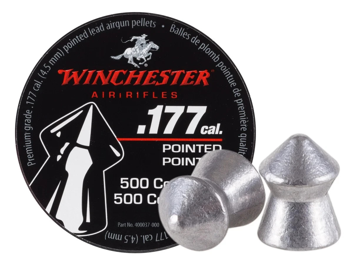 (NEW) Winchester .177 Cal Pellets, Pointed, 7.56 Grains, 500ct