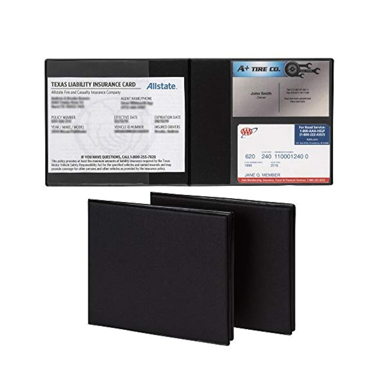 Car Registration Insurance Holder - 2Pk - Black - 5.25x4.75