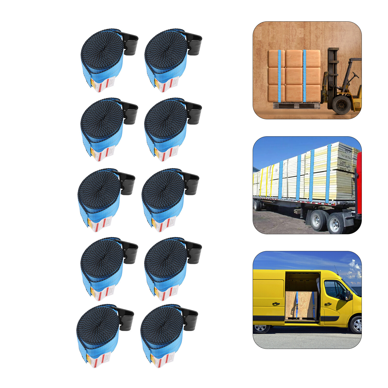 10Pcs 4 inch x 30ft Winch Straps Flat Hook Flatbed Truck Trailer Tie Down Strap