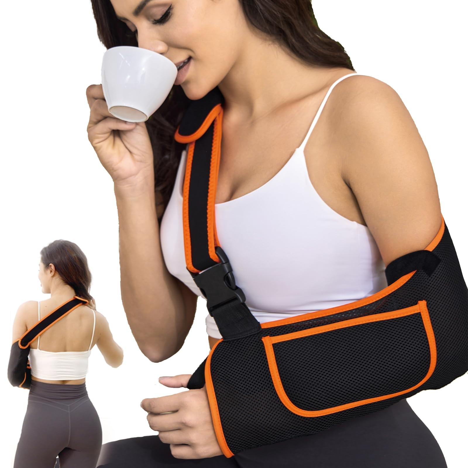 Cabestrillo para brazo para mujeres y hombres con tamaño mejorado ajustable