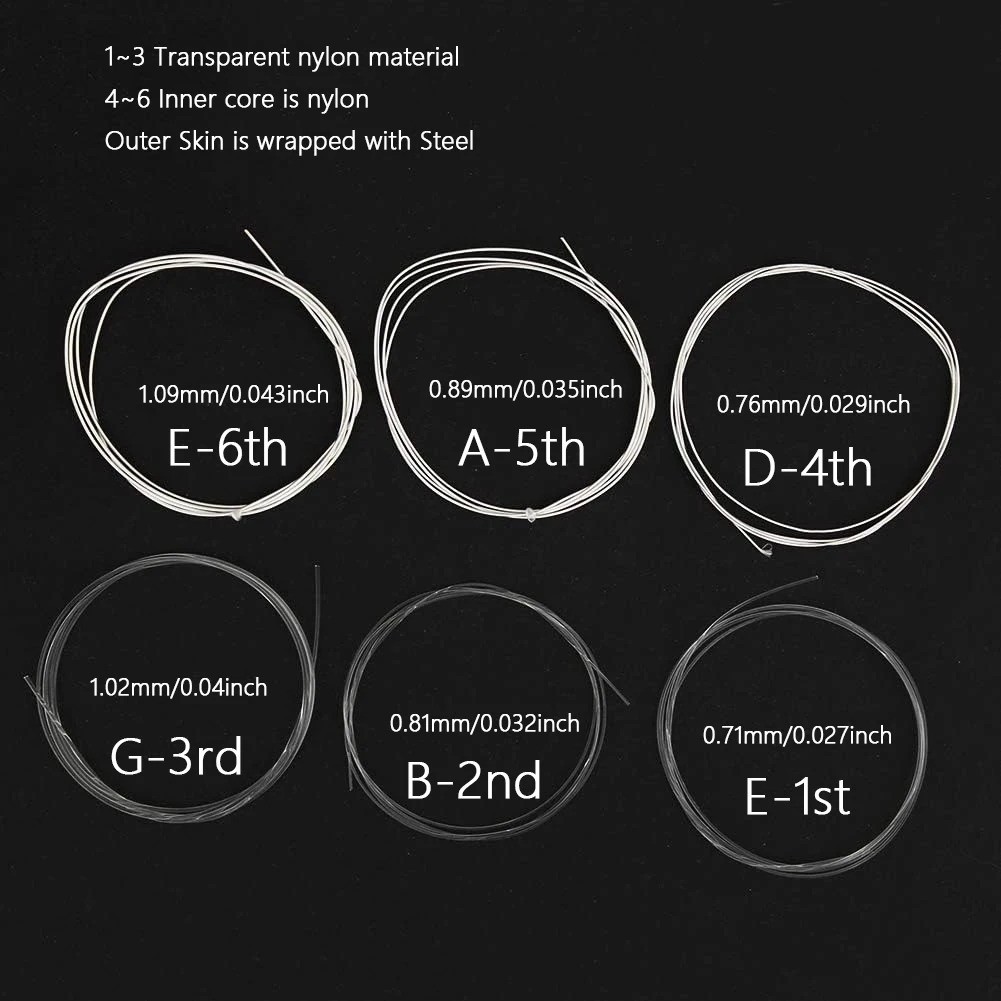 6PCS Strings Replacement Nylon String For Classical Guitar Music Tool USA