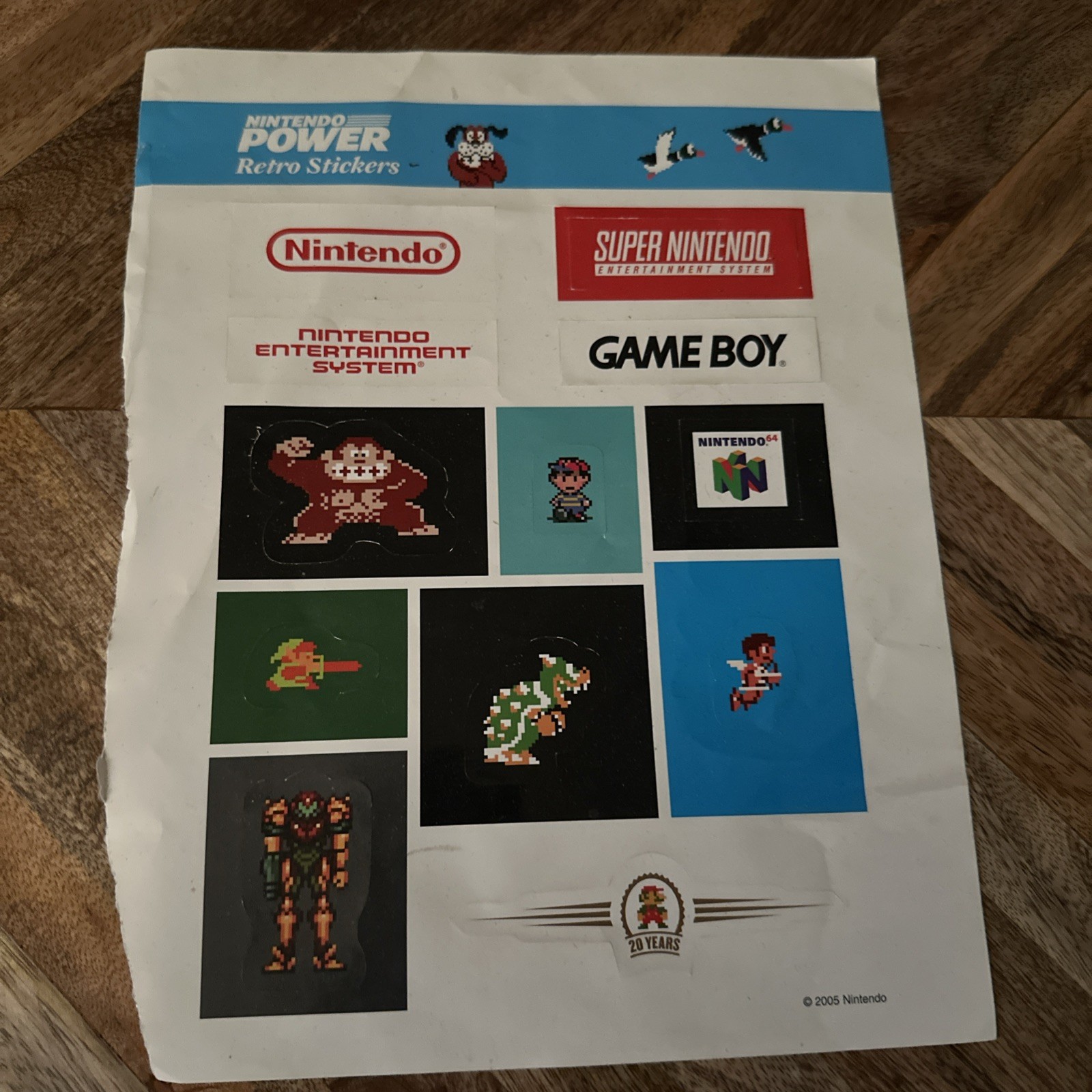 Nintendo Power Retro  Sticker Sheet  (Nintendo Power, 2005)