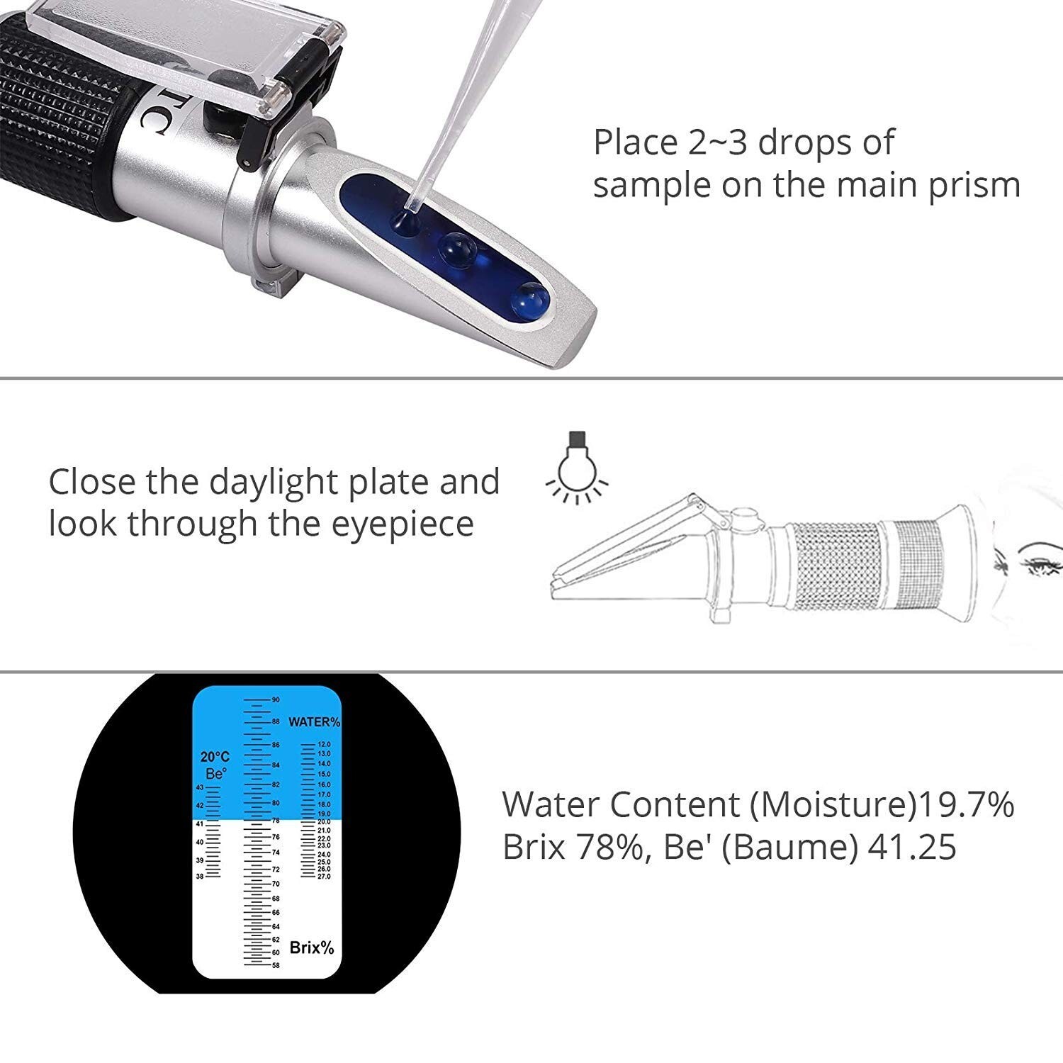 Advanced 3-in-1 Refractometer with Automatic Temperature Compensation