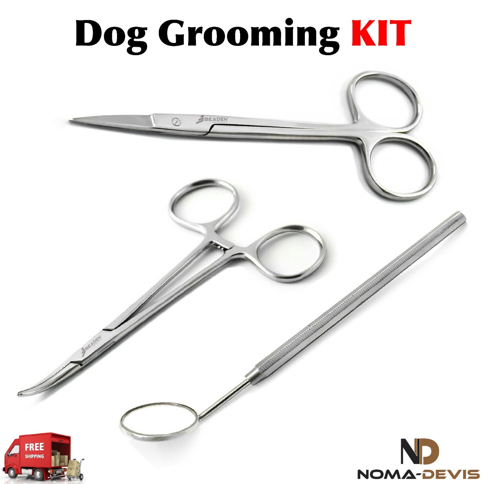 Tooth Examination Dog Grooming Kit Ear Hair Remover Scissors Forceps BEADEN®