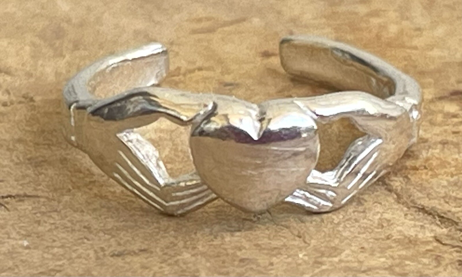 Celtic Claddagh Heart Toe Ring  .925 Sterling Silver Stamped Adjustable New
