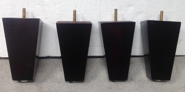 JWT157 4 Furniture Legs Feet Tapered Couch Sofa Ottoman Dark Mahogany 5.5" tall