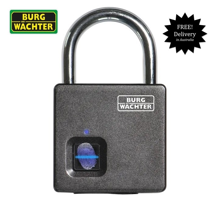 Burg Wachter Biometric Fingerprint Operated Padlock Free Post Aust-IP 65 RATED