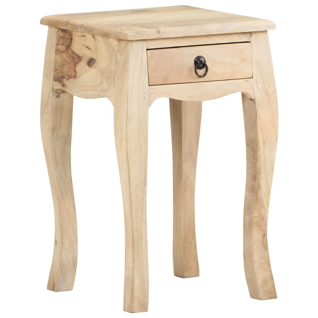 Bed Cabinet Brown Solid mango wood Compact Bedside Table Square