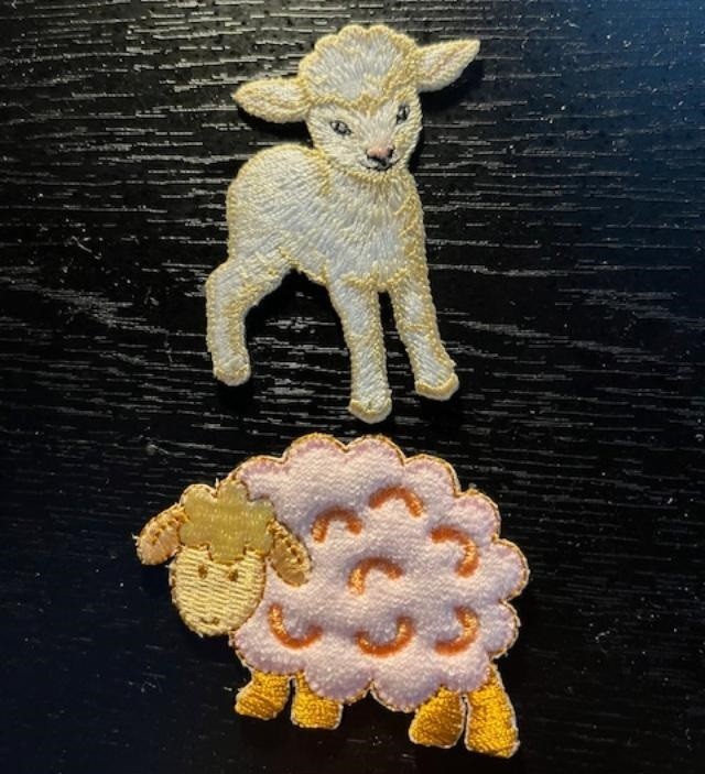 ~~LOT OF TWO  Iron On Applique Lamb and Sheep With Instructions to Apply