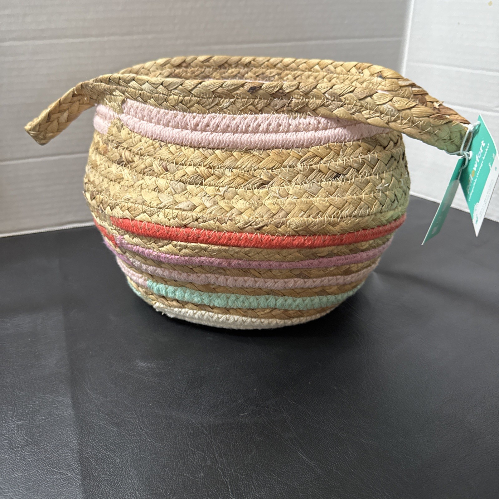 Pillowfort Collapsible Woven Storage Basket 9.5” x 9.5” x 7” NWT