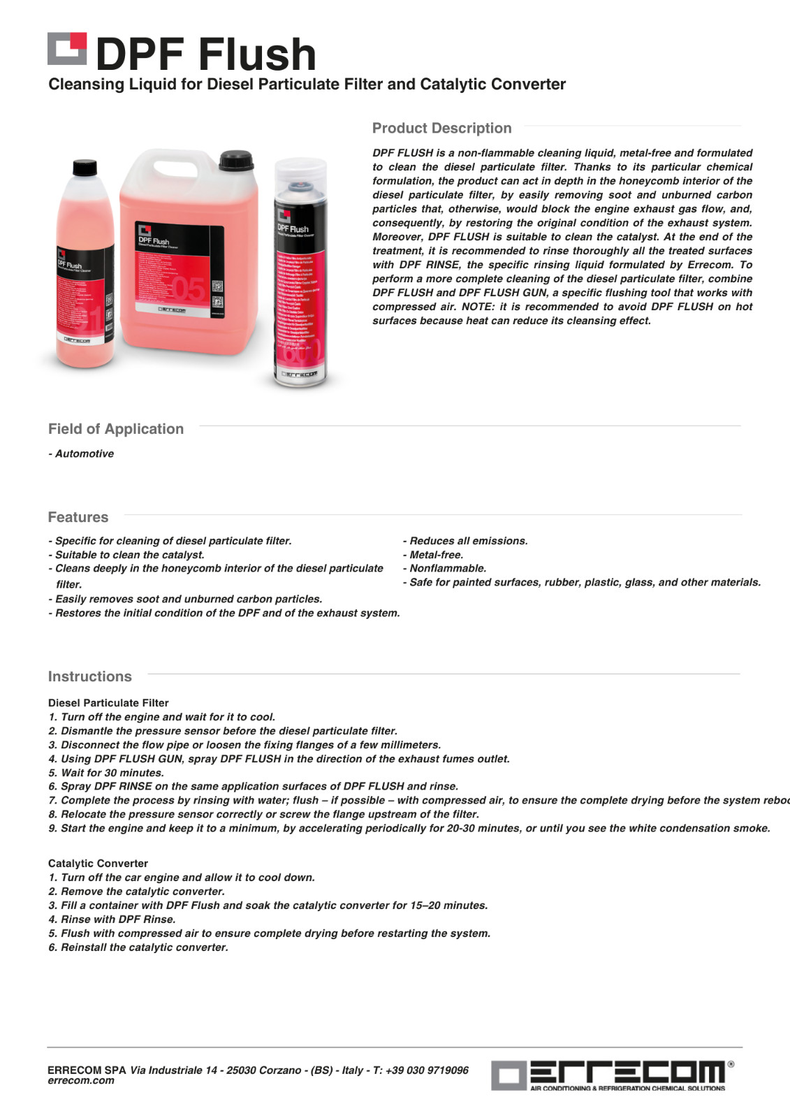 ERRECOM - DPF Cleaner Flush (US quart)